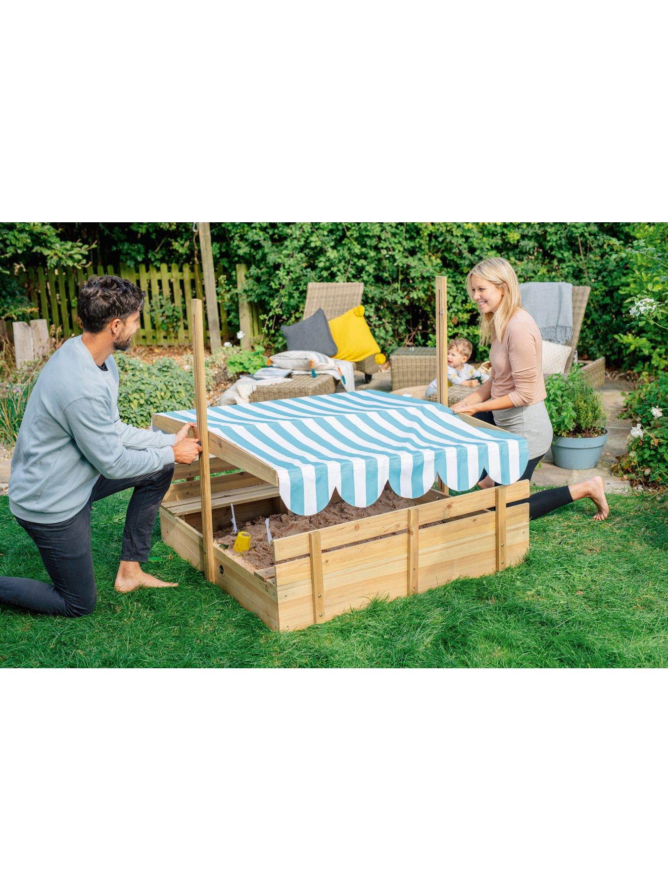 Plum Sandpit with Adjustable canopy Very.co.uk