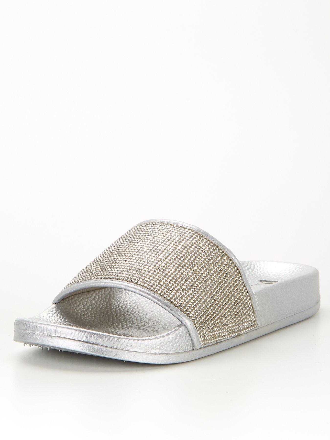 silver sandals flat uk