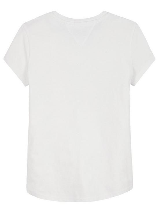 back image of tommy-hilfiger-girls-essential-short-sleeve-t-shirt-white