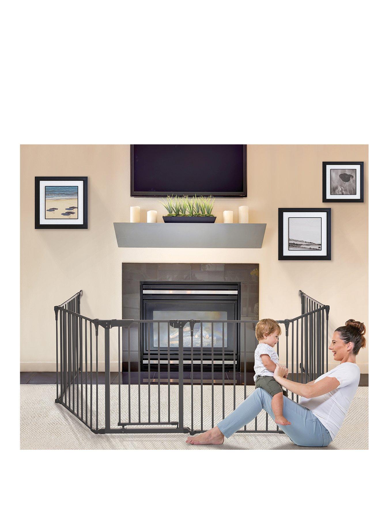Dreambaby Royale Converta 3-In-1 Metal Playpen/ Fire Barrier - Charcoal