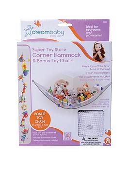 Product photograph of Dreambaby Toy Storage Corner Hammock With Bonus Toy Chain from very.co.uk