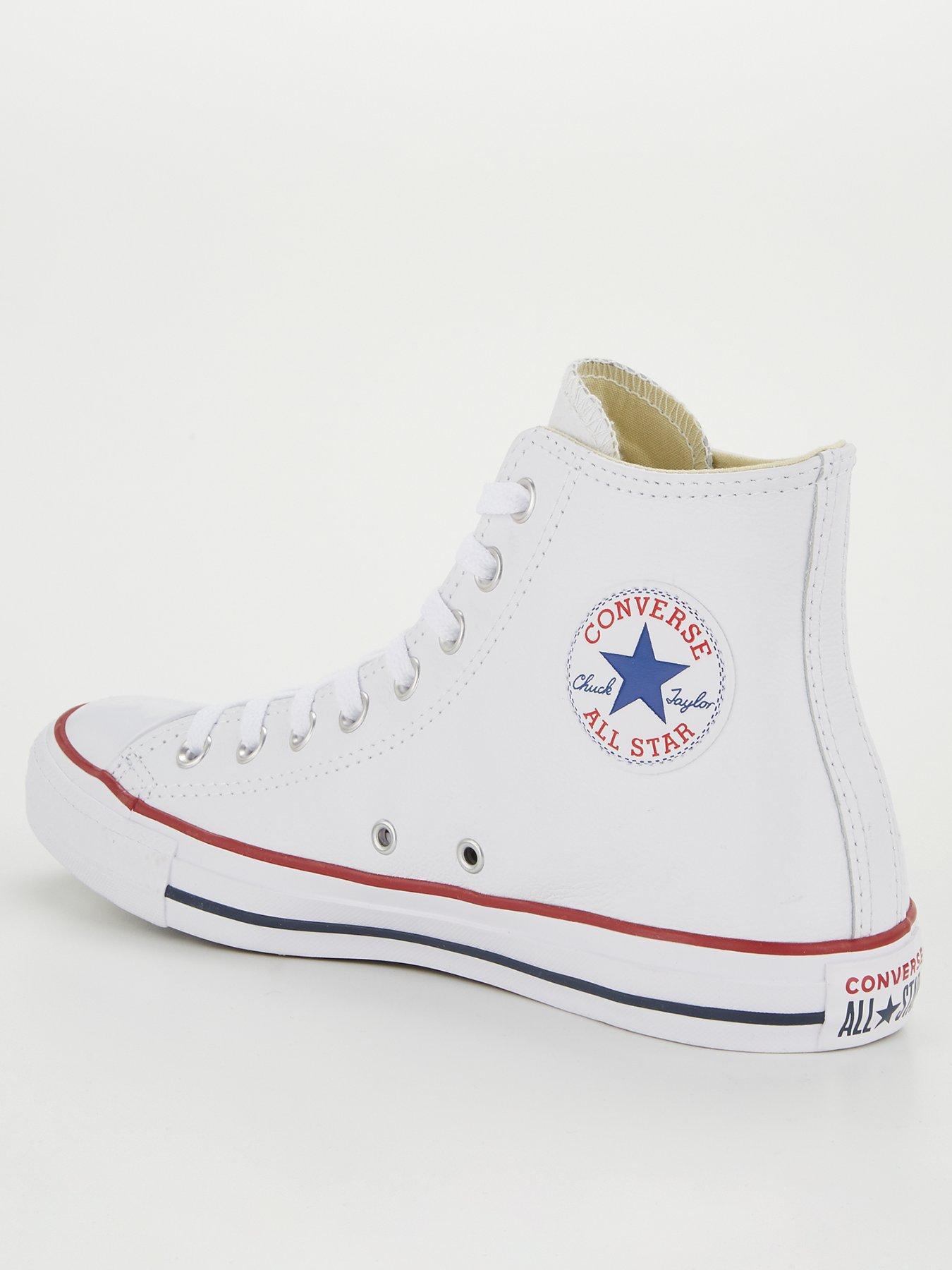 Converse Mens Leather Hi Top Trainers - White | very.co.uk