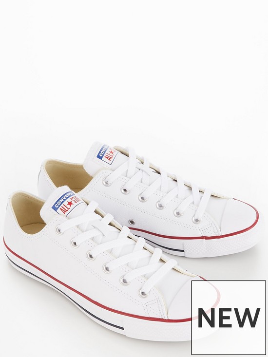 stillFront image of converse-mens-leather-ox-trainers-white