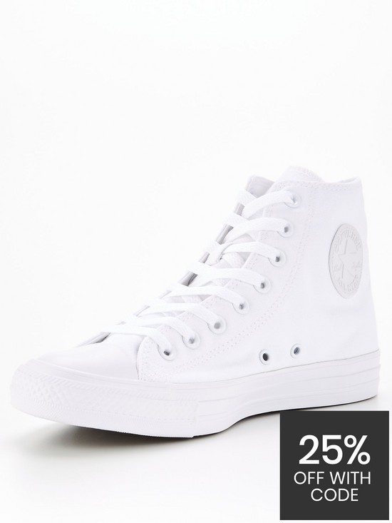 front image of converse-mens-canvas-hi-trainers-white