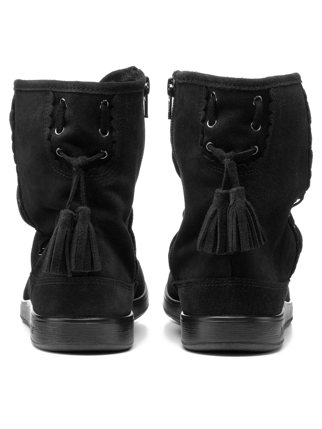 black suede pixie ankle boots