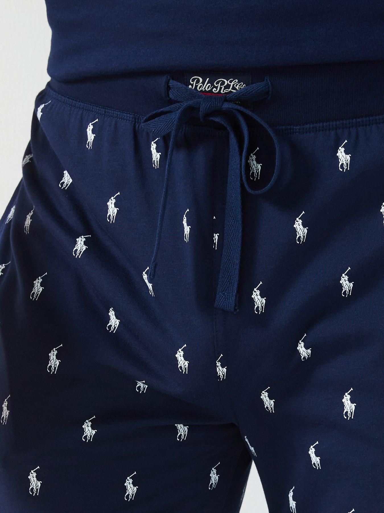 Polo ralph lauren lounge jogger in navy with all over print log sale