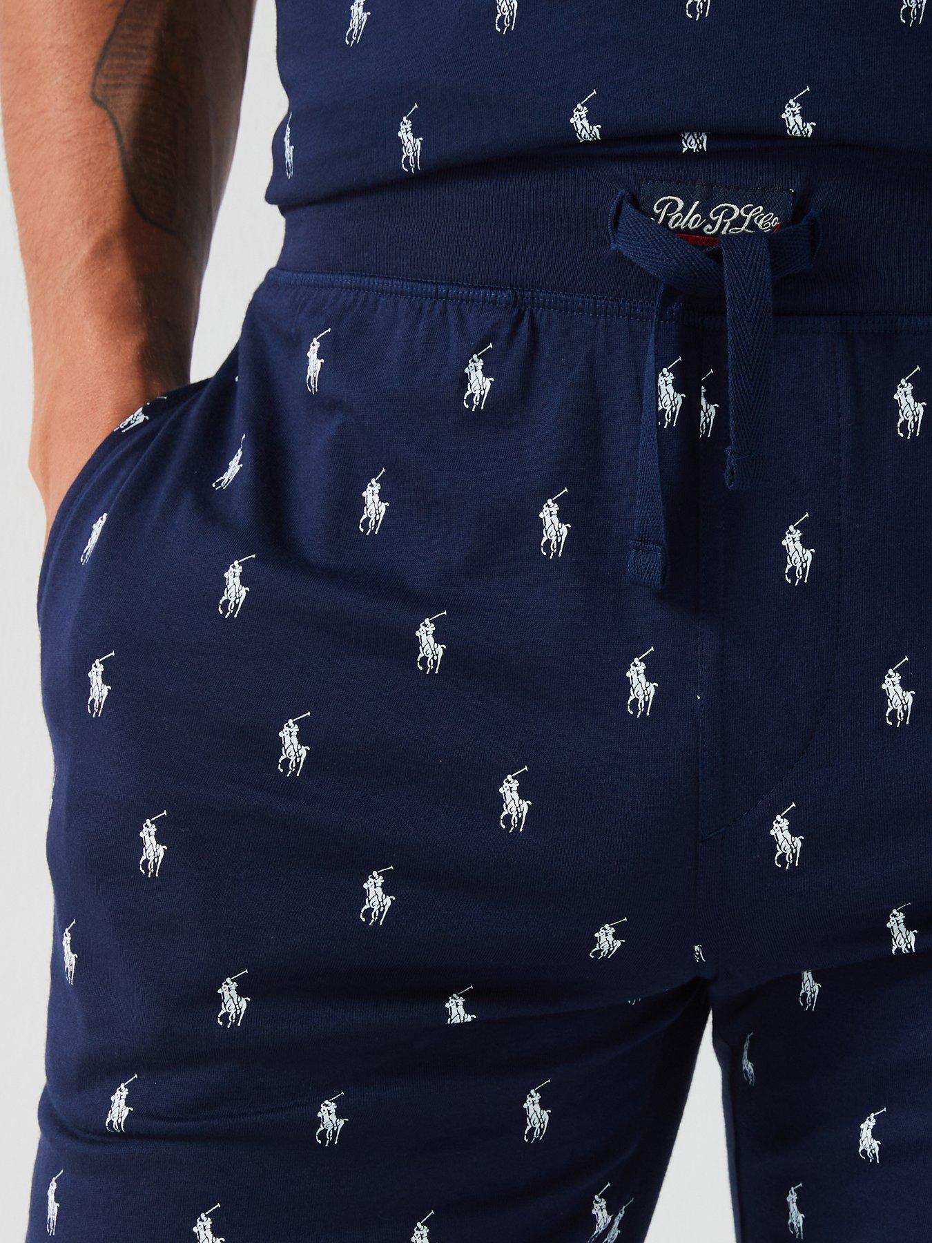 Polo Ralph Lauren All Over Pony Print Logo Lounge Shorts Cruise Nave