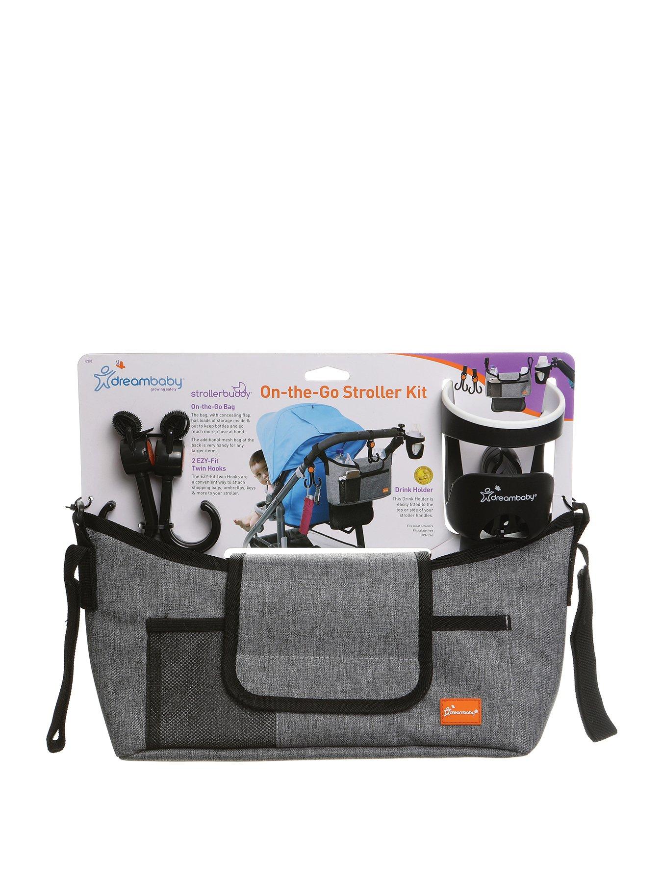 Dreambaby On-The-Go Grey Denim Stroller Kit (Bag, Cup and Hooks)