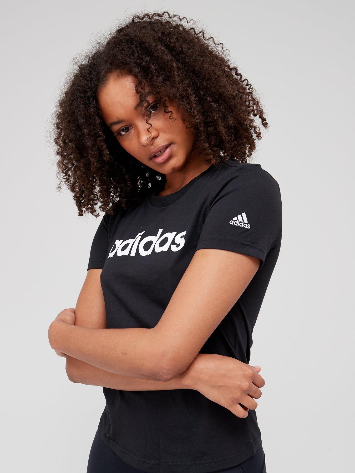 Black adidas t shirt women's best sale