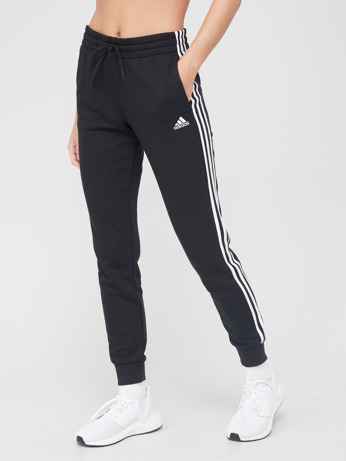 undefined Essentials 3-stripes French Terry Cuffed Joggers - Black/White