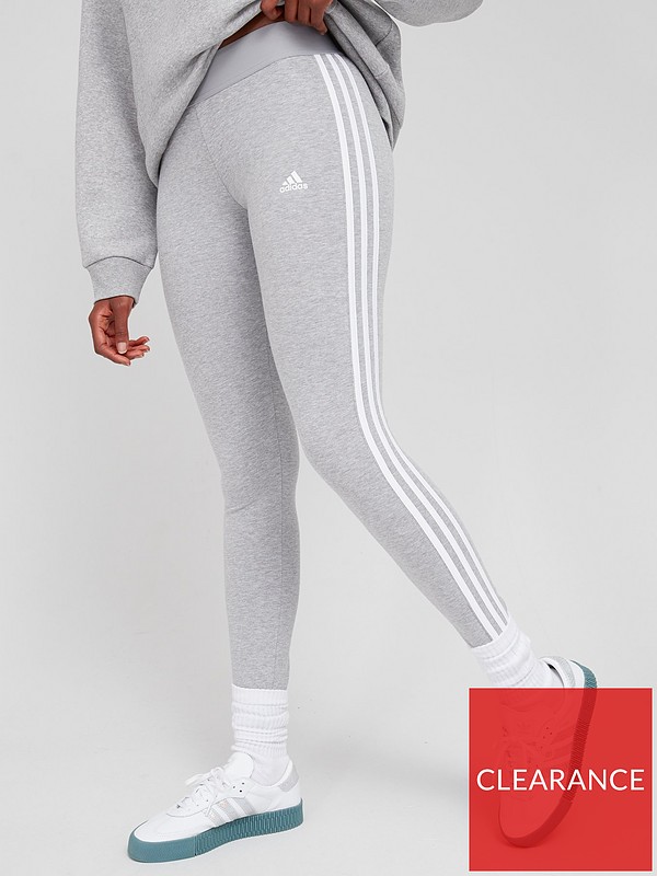 adidas Essentials 3 Stripes Legging - Medium Grey Heather