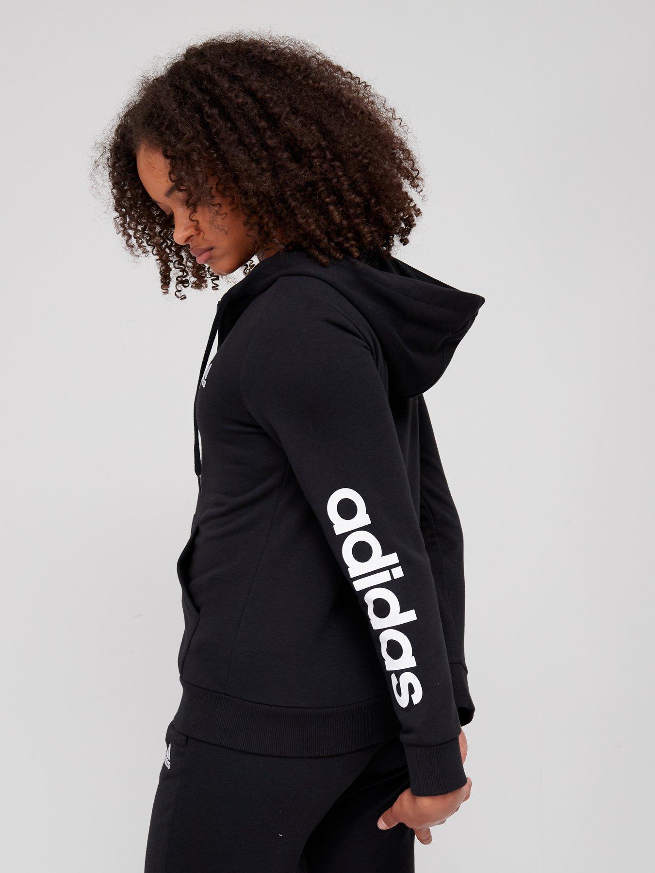 Adidas women's essentials cheap linear full zip hoodie