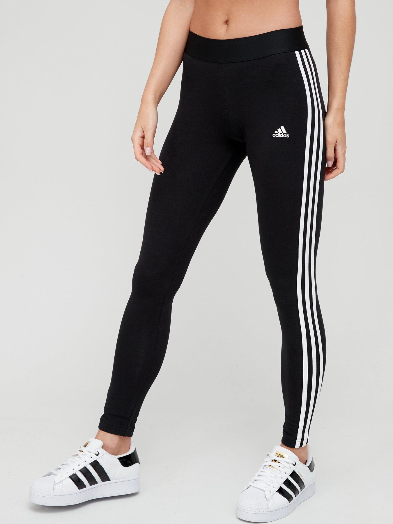 ADIDAS ESSENTIALS LINEAR TIGHTS DP2386 Black X Small White Adidas Logo