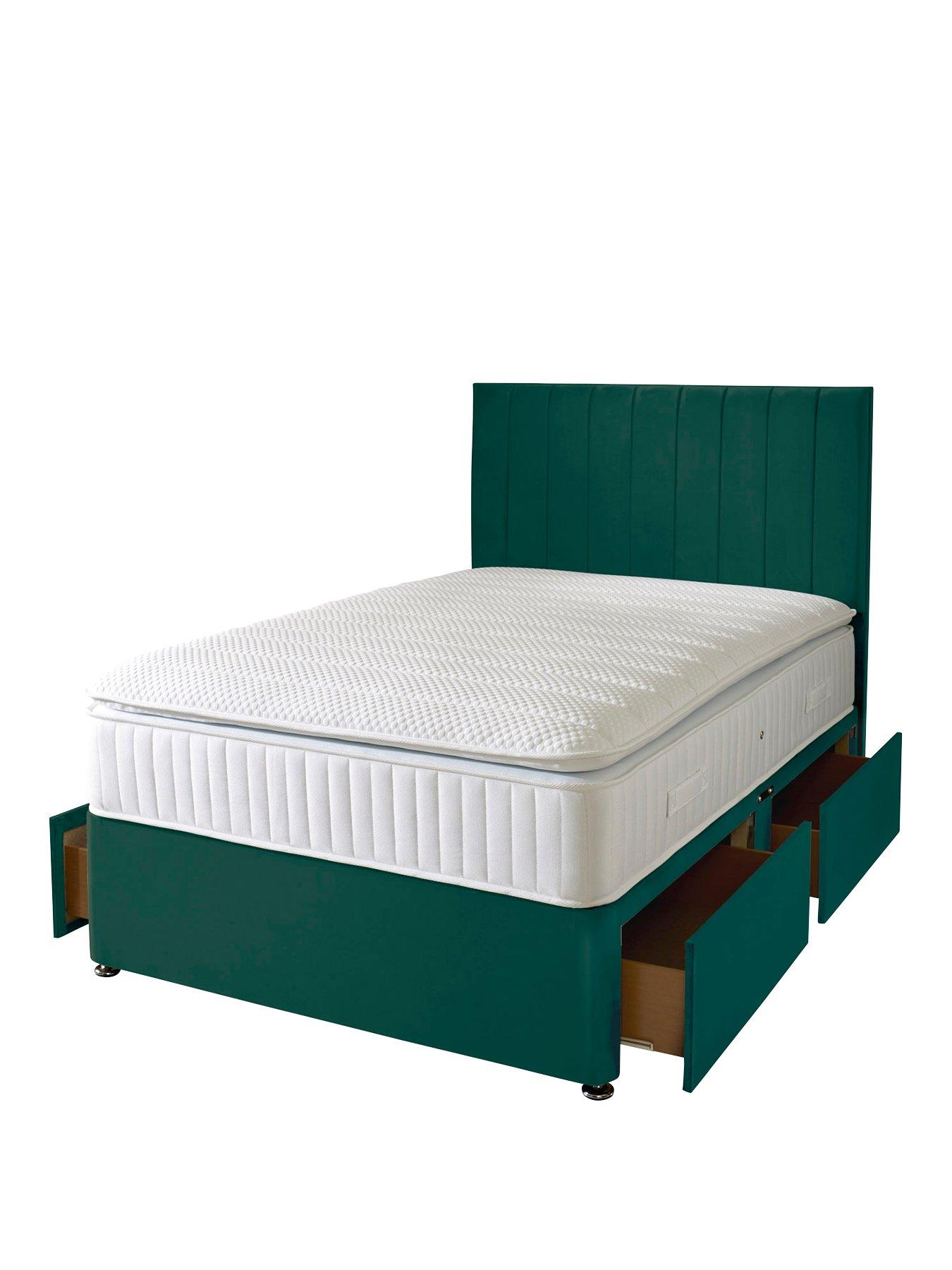 Image 2 of 5 of Shire Beds Liberty 1000 Pocket Pillowtop Mattress and Upholstered Divan Base Bed Set (Headboard sold separately)&nbsp;- FSC&reg; Certified