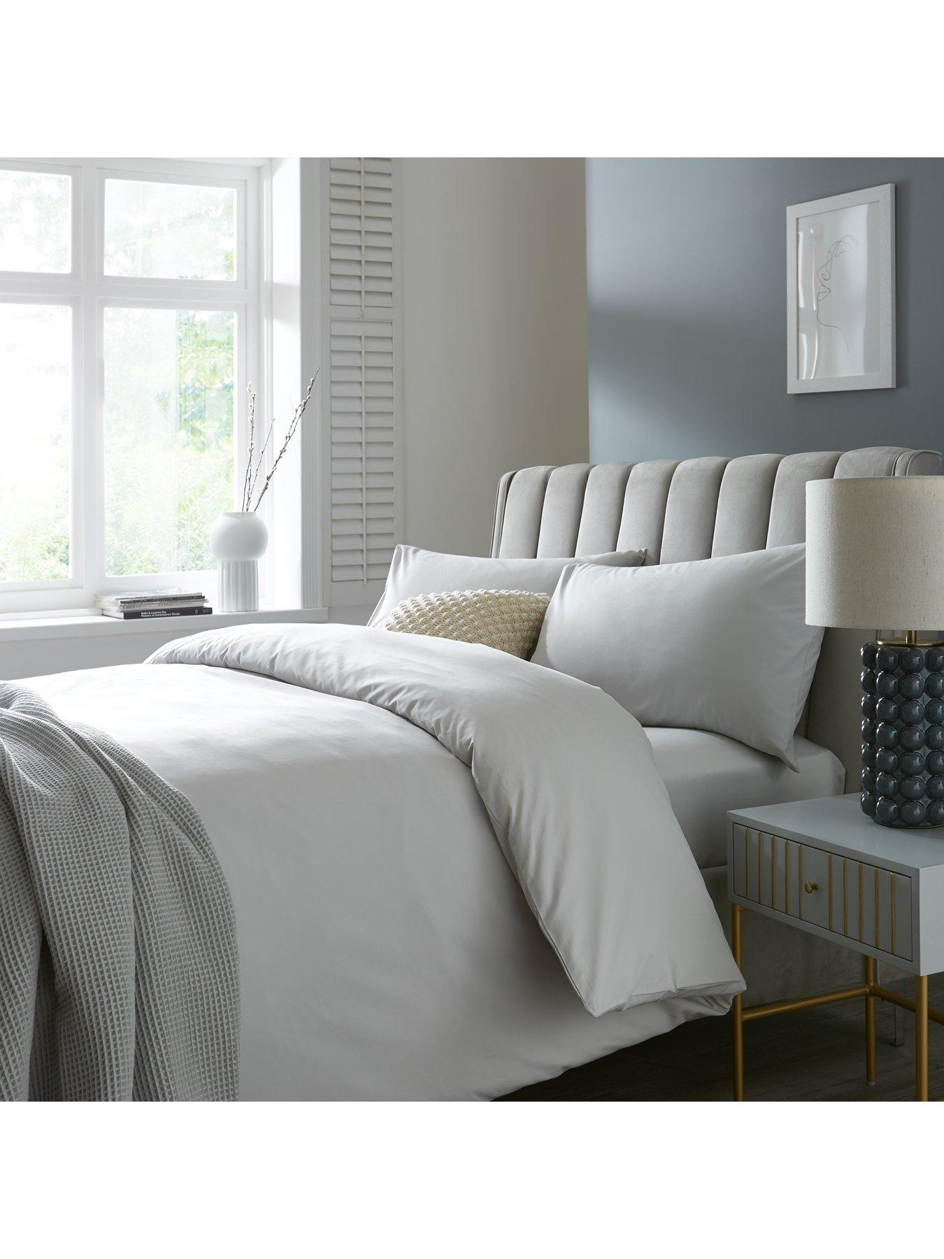 Product photograph of Cool Touch Plain Dye Double Duvet Cover Amp 2 Pillowcases Set from very.co.uk