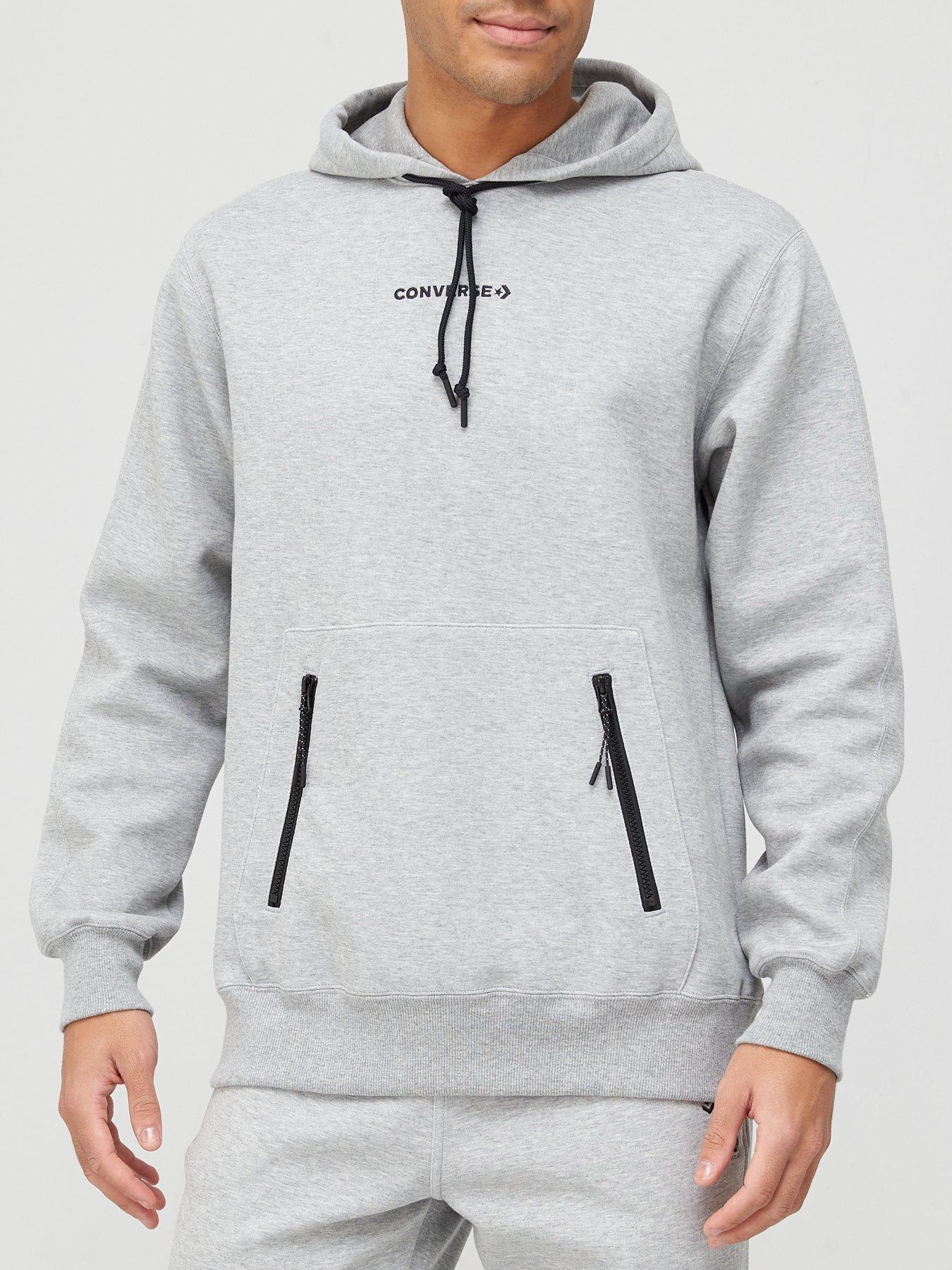 grey converse hoodie mens
