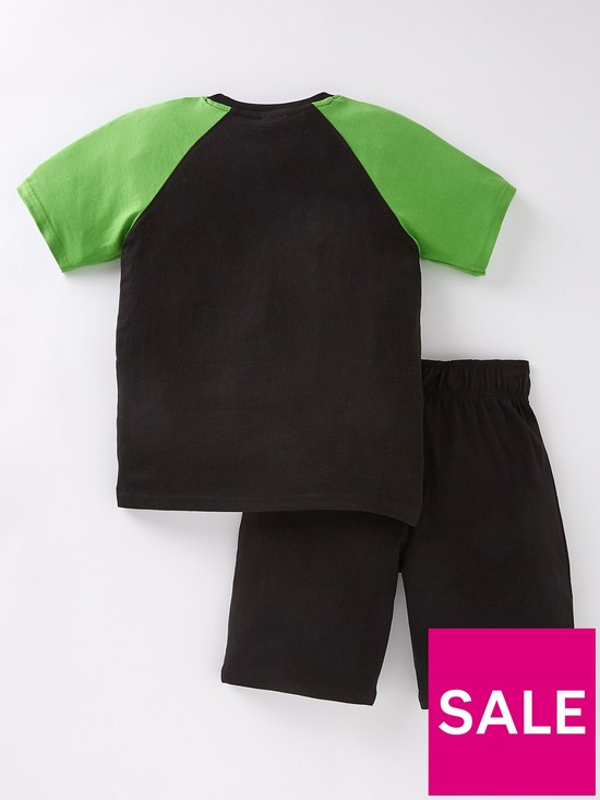back image of xbox-boys-xbox-logo-raglan-short-sleeve-pyjamas-ndash-black