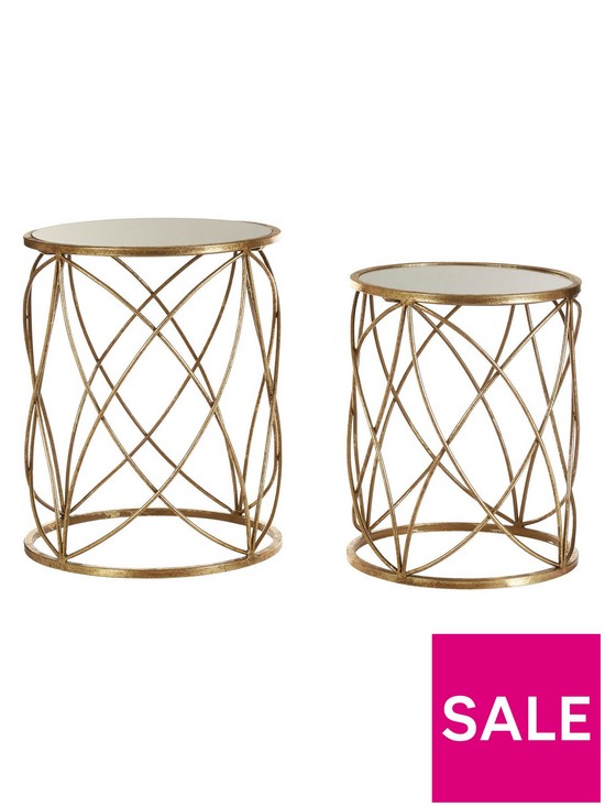 outfit image of premier-housewares-arcana-side-tables-set-of-2--distressed-gold