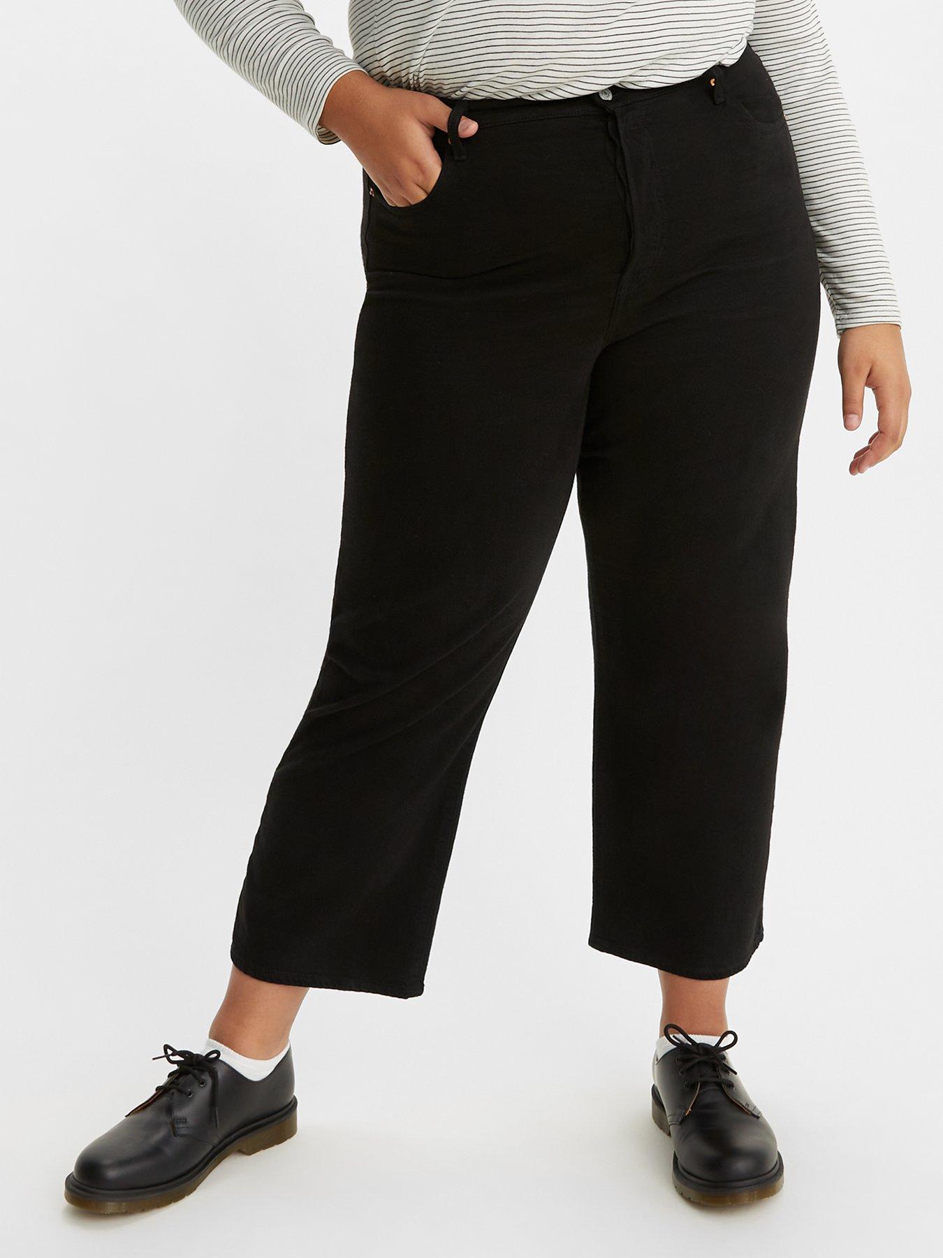 Levi'S Plus Ribcage Straight Ankle Jeans (Plus Size) - Black Sprout