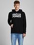  image of jack-jones-logo-overhead-hoodie-black