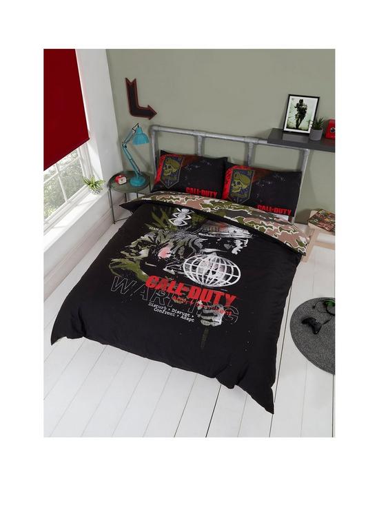 front image of call-of-duty-warning-duvet-set-double