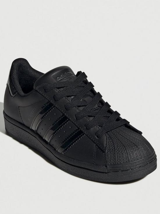 front image of adidas-originals-superstar-junior-black