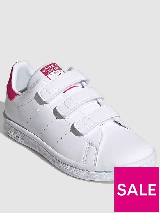 front image of adidas-originals-stan-smithnbspchildrens-trainers-whitepink