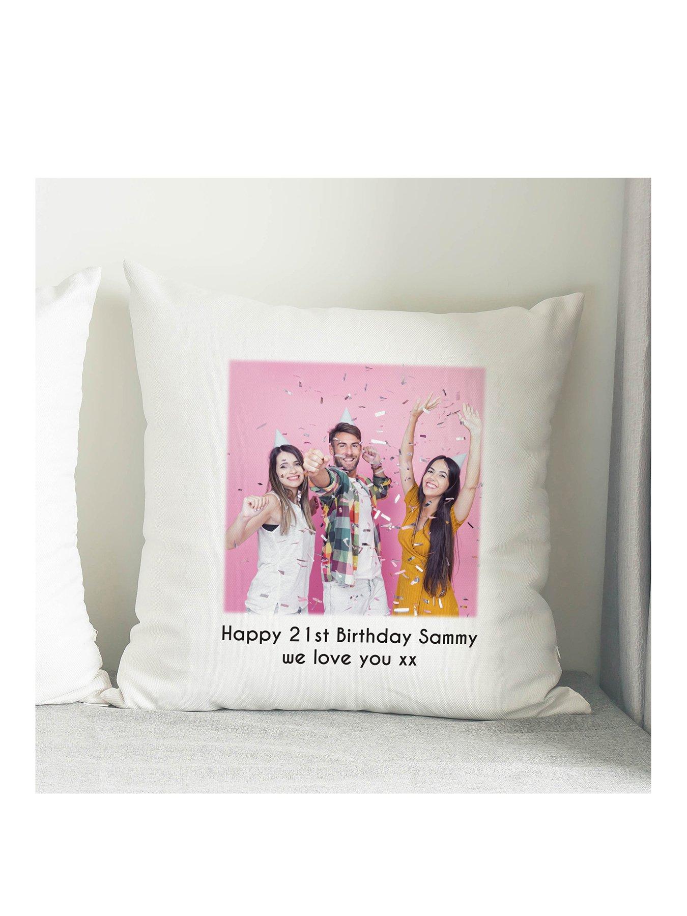 Image of The Personalised Memento Company Personalised Message  &  Photo Cushion