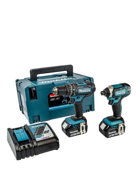 makita-18v-lxt-combi-drill-amp-impact-driver-2-x-5ah-batteries-fast-charger-amp-case