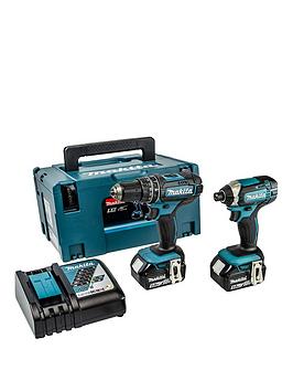 Product photograph of Makita 18v Lxt Cordless Combi Drill Amp Impact Driver With 2x 5ah Batteries Fast Charger Amp Case from very.co.uk