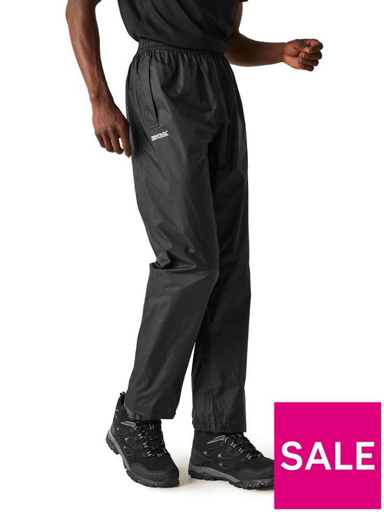 front image of regatta-pack-it-over-trousers-black