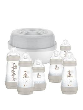 Mam Microwave Steam Steriliser & Easy Start Baby Bottle Set