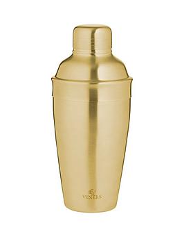Product photograph of Viners Brushed Gold Stainless Steel Cocktail Shaker from very.co.uk