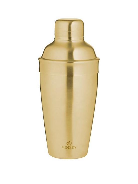 front image of viners-brushed-gold-stainless-steel-cocktail-shaker