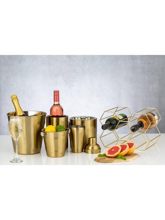 stillFront image of viners-brushed-gold-stainless-steel-cocktail-shaker