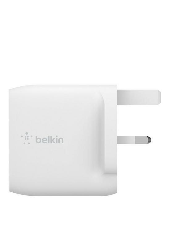 stillFront image of belkin-boostchargetrade-dual-usb-a-wall-charger-24w-lightning-to-usb-a-cable