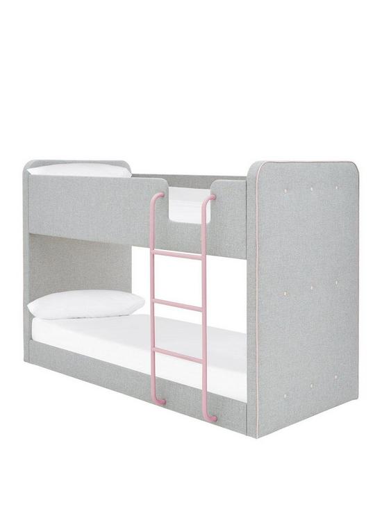 front image of new-charlie-fabricnbspbunk-bed-with-mattress-options-buy-and-save-greypink
