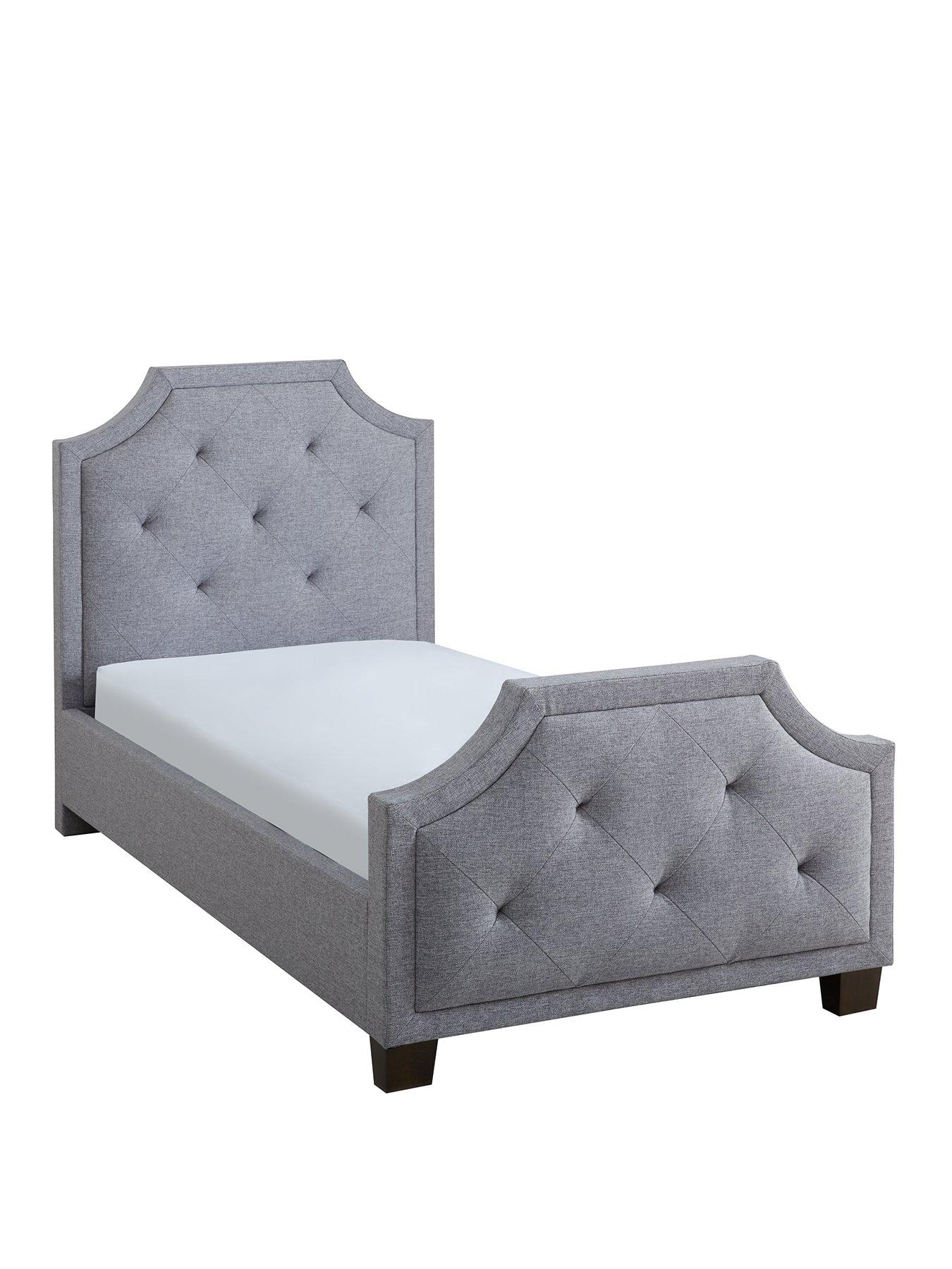 Louis Upholstered Childrens Single Bed Frame with Mattress Options (Buy