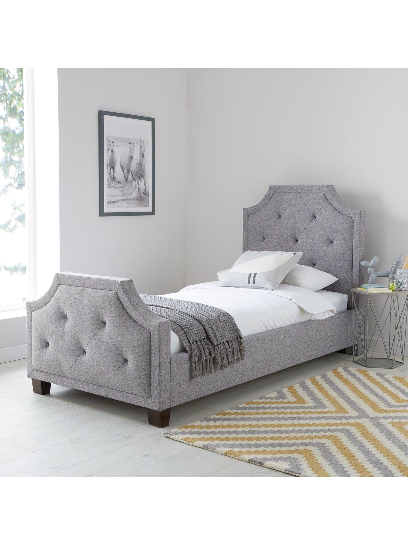 Louis Upholstered Childrens Single Bed Frame with Mattress Options (Buy