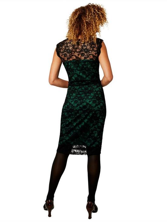 stillFront image of joe-browns-flattering-lace-dress-blackgreen