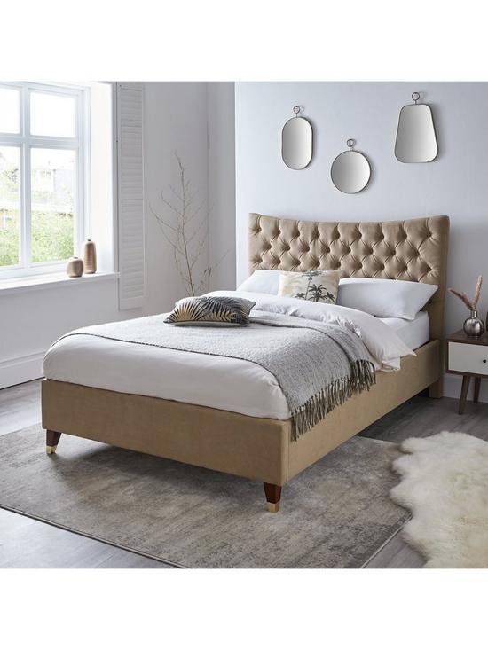 stillFront image of paris-fabric-bed-frame-with-mattress-options-buy-and-save