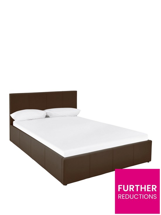 front image of hartford-faux-leather-ottomannbspbed-frame-with-mattress-options-buy-and-save