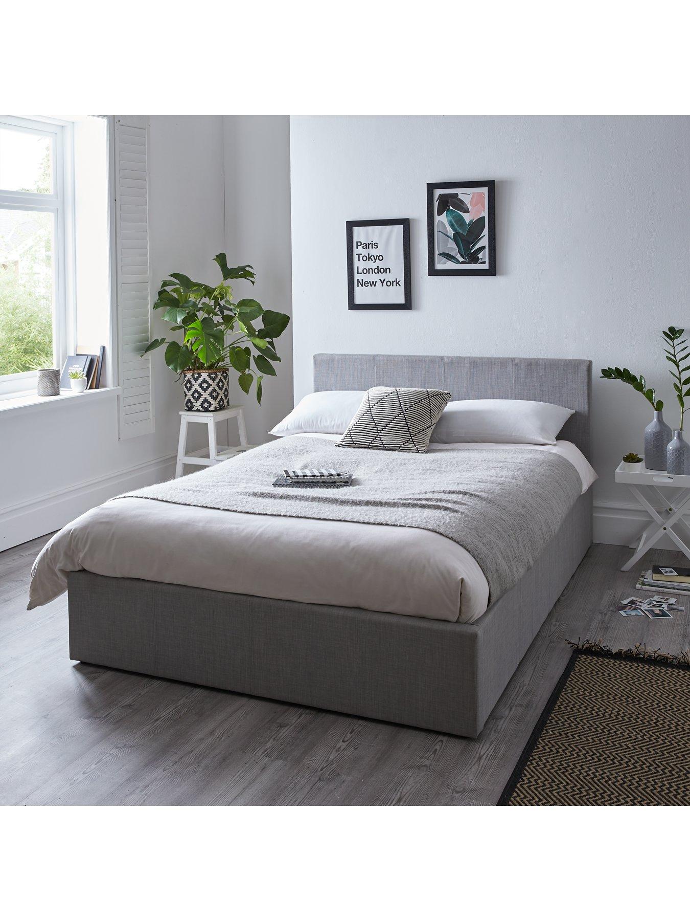 Image 1 of 7 of Very Home Alexis End Lift Up Storage Ottoman Bed with Mattress Options (Buy &amp; SAVE!) - Grey - FSC&reg; Certified