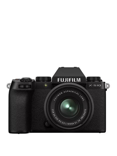 fujifilm-x-s10-mirrorless-digital-camera-with-xc15-45mmf35-56-ois-pz-lens-black