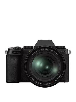 fujifilm x-s10 mirrorless digital camera with xf16-80mmf4 r ois wr lens - black
