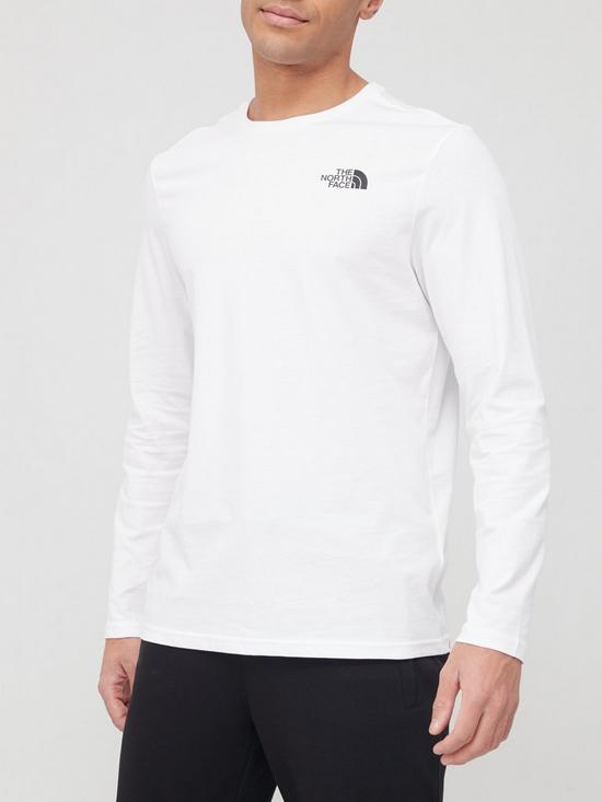 front image of the-north-face-long-sleevenbspeasy-t-shirt-white
