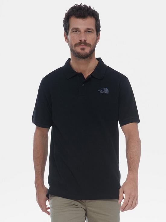 front image of the-north-face-piquet-polo-black