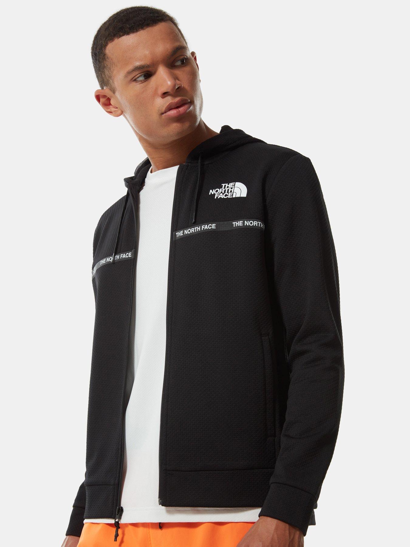 THE NORTH FACE Mountain Athletics Overlay Zip Through Hoodie - Black, Black, Size L, Men|L