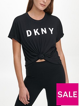 dkny-sport-exploded-logo-boxy-knotted-t-shirt-black
