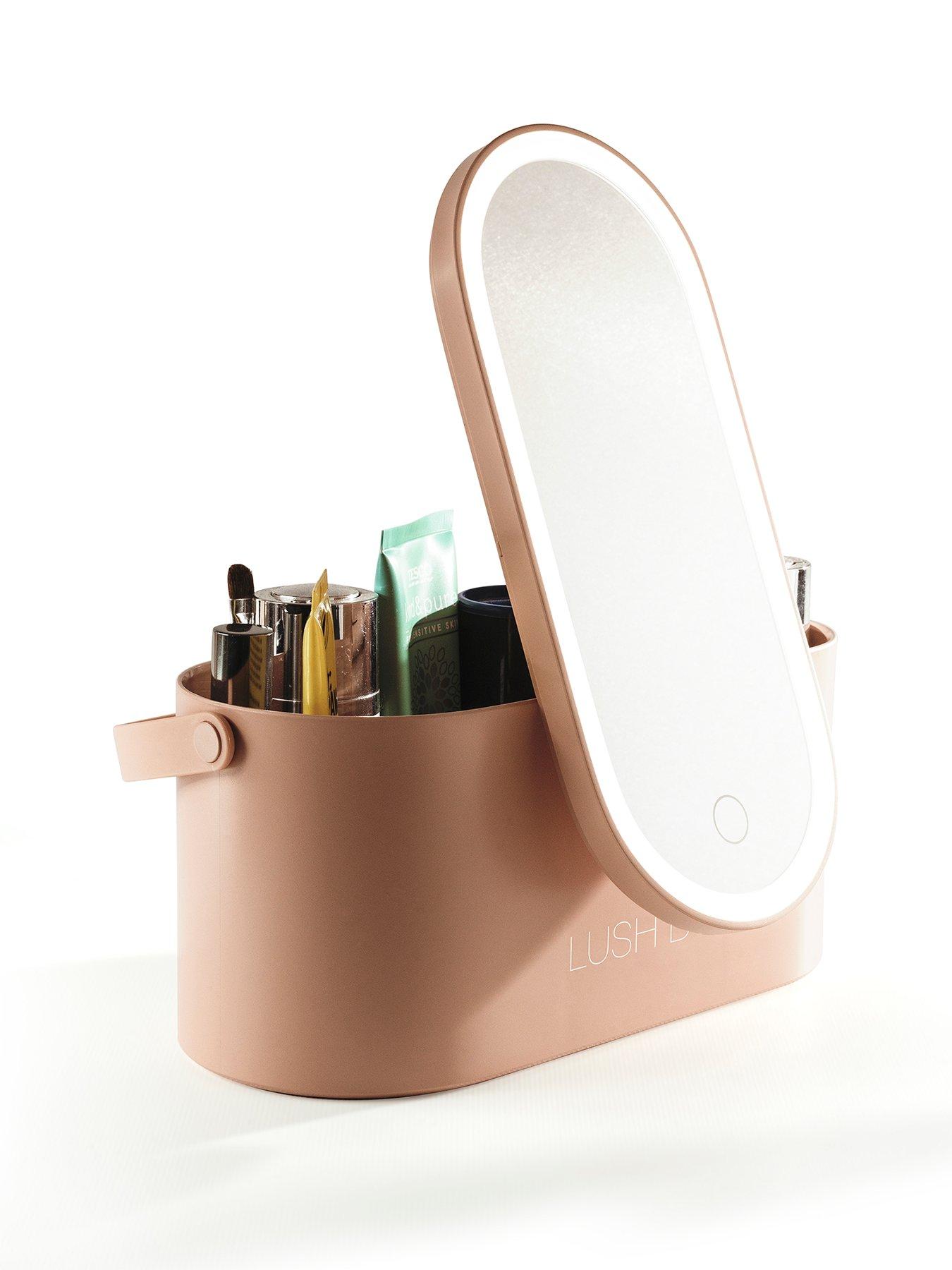Rio Lush Beauty Storage Box with Mirror and Light - White